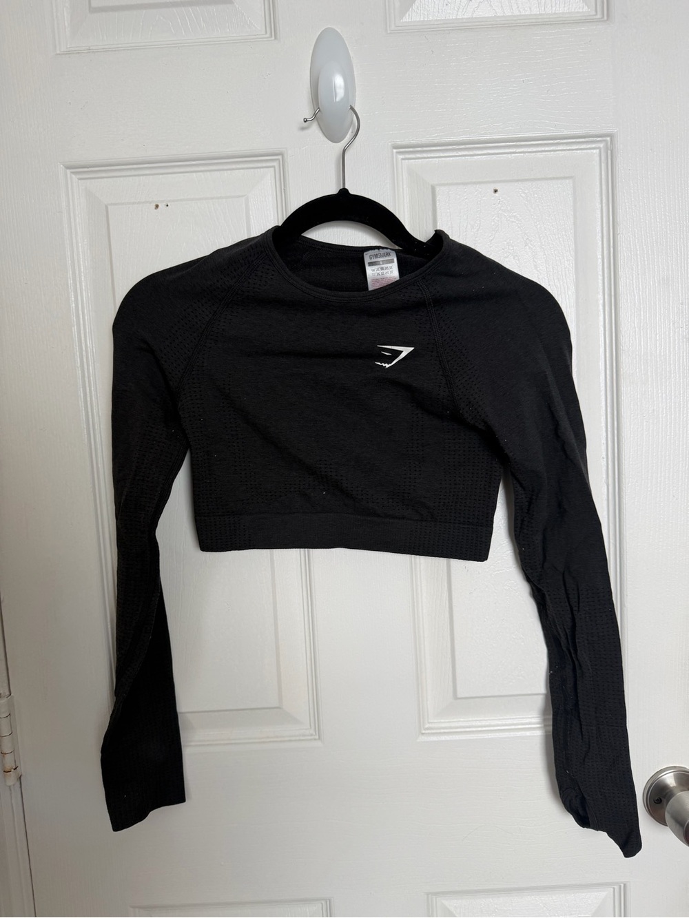 Gymshark Black Vital Seamless 2.0 Long Sleeve Crop